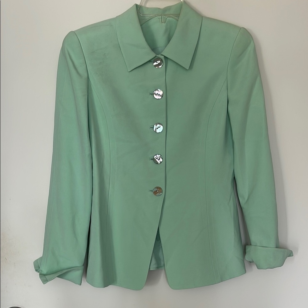 Dana Buchman Green Blazer Lightweight Professional